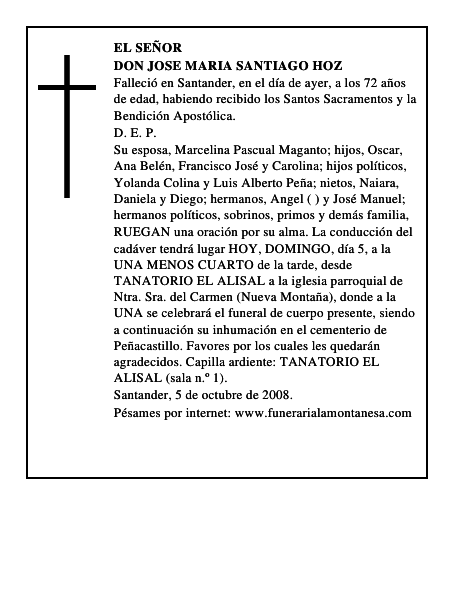 DON JOSE MARIA SANTIAGO HOZ