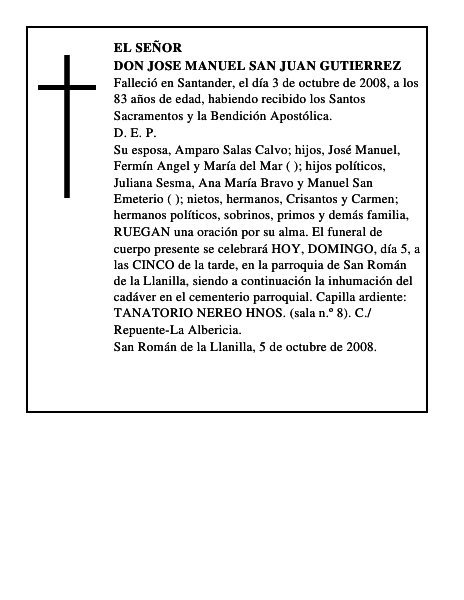 DON JOSE MANUEL SAN JUAN GUTIERREZ