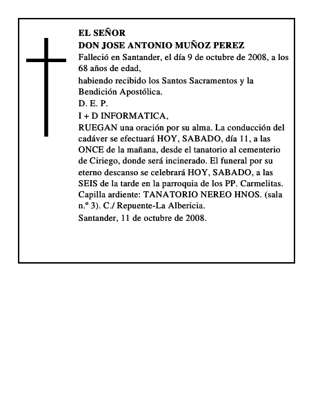 DON JOSE ANTONIO MUÑOZ PEREZ