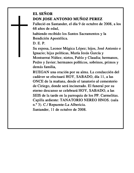 DON JOSE ANTONIO MUÑOZ PEREZ