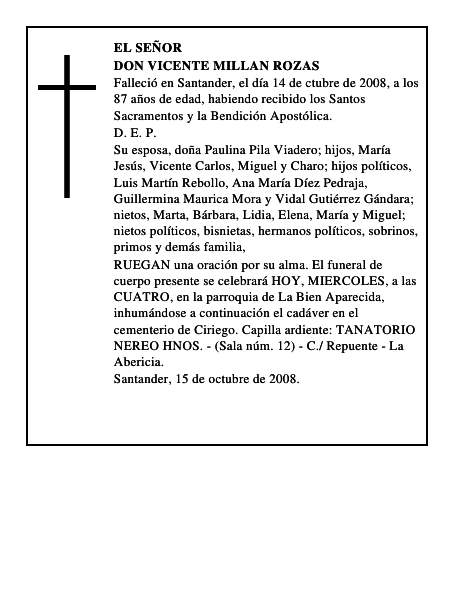 DON VICENTE MILLAN ROZAS