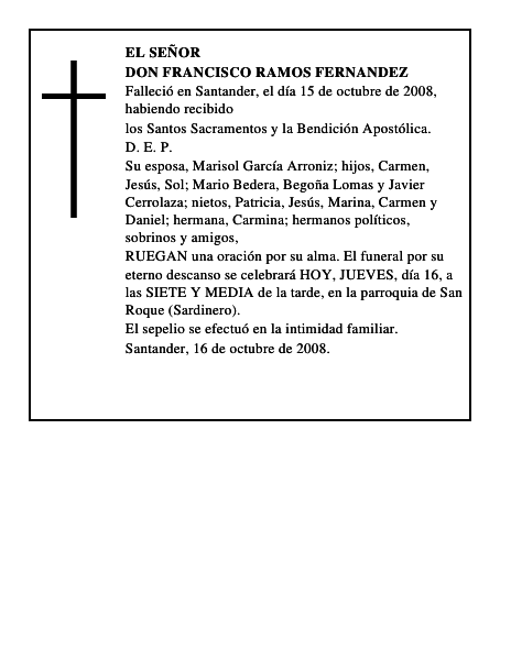 DON FRANCISCO RAMOS FERNANDEZ