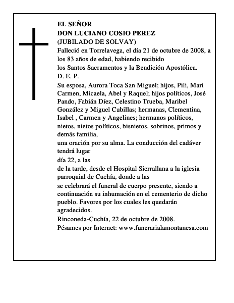 DON LUCIANO COSIO PEREZ