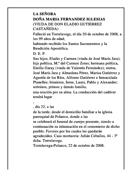 DOÑA MARIA FERNANDEZ IGLESIAS