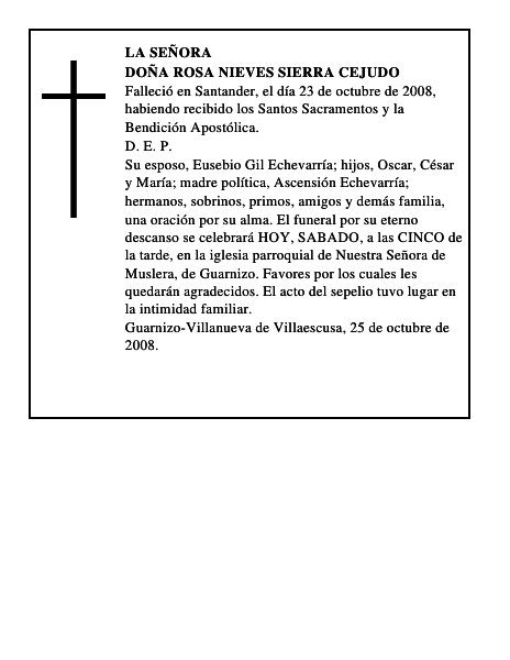 DOÑA ROSA NIEVES SIERRA CEJUDO