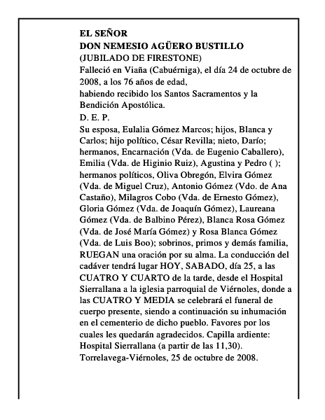 DON NEMESIO AGÜERO BUSTILLO