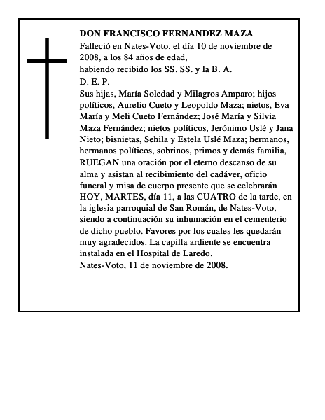 DON FRANCISCO FERNANDEZ MAZA