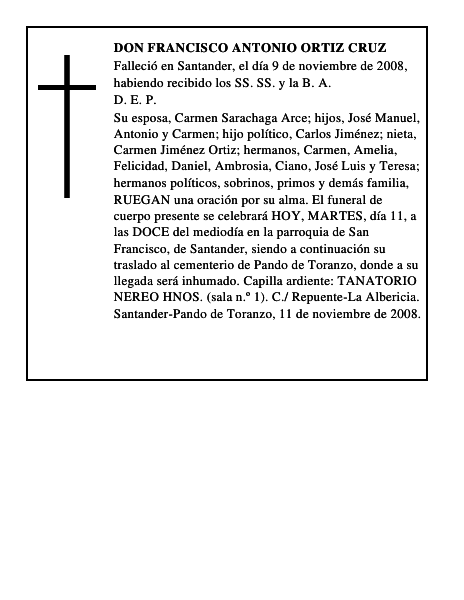 DON FRANCISCO ANTONIO ORTIZ CRUZ