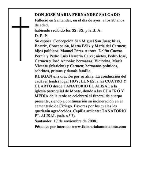 DON JOSE MARIA FERNANDEZ SALGADO