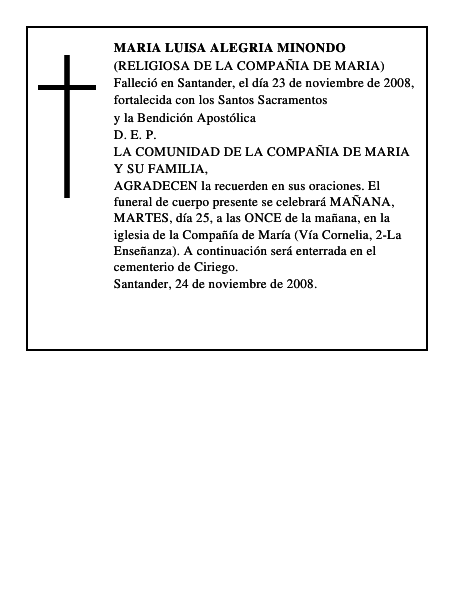 MARIA LUISA ALEGRIA MINONDO