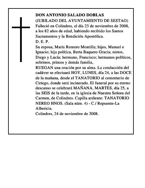 DON ANTONIO SALADO DOBLAS