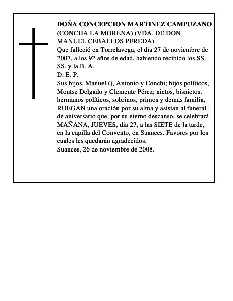 DOÑA CONCEPCION MARTINEZ CAMPUZANO
