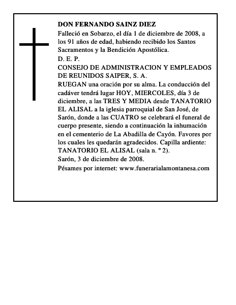 DON FERNANDO SAINZ DIEZ