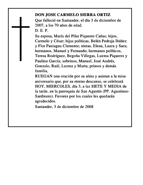 DON JOSE CARMELO SIERRA ORTIZ