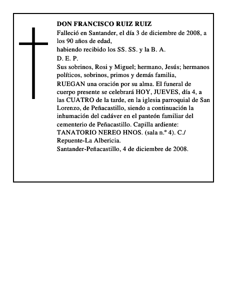 DON FRANCISCO RUIZ RUIZ