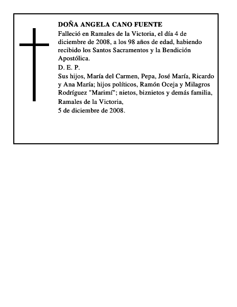 DOÑA ANGELA CANO FUENTE