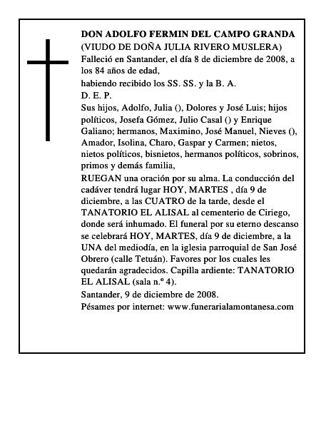 DON ADOLFO FERMIN DEL CAMPO GRANDA