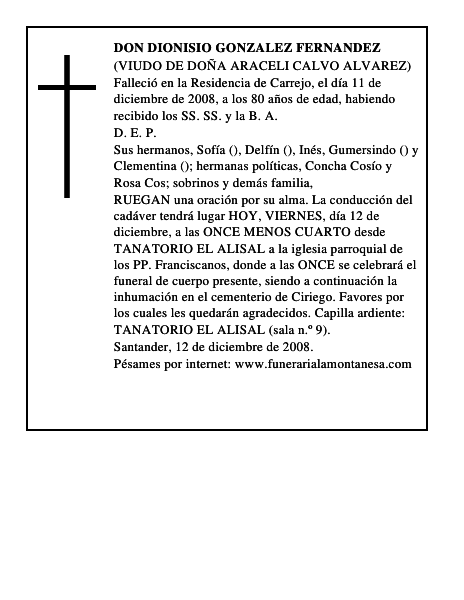 DON DIONISIO GONZALEZ FERNANDEZ