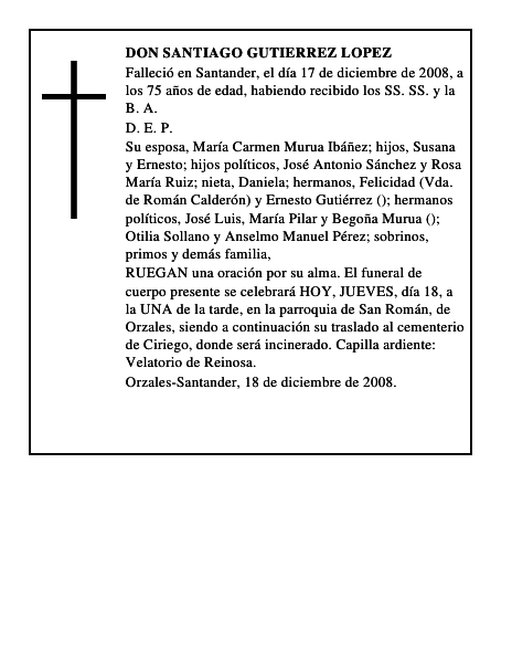 DON SANTIAGO GUTIERREZ LOPEZ