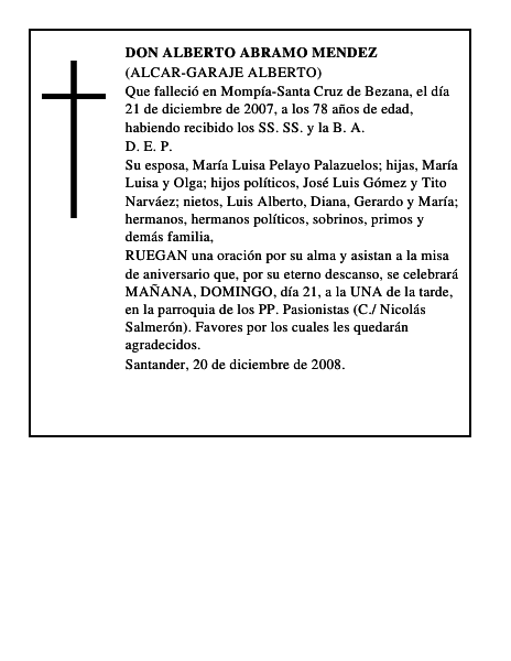 DON ALBERTO ABRAMO MENDEZ
