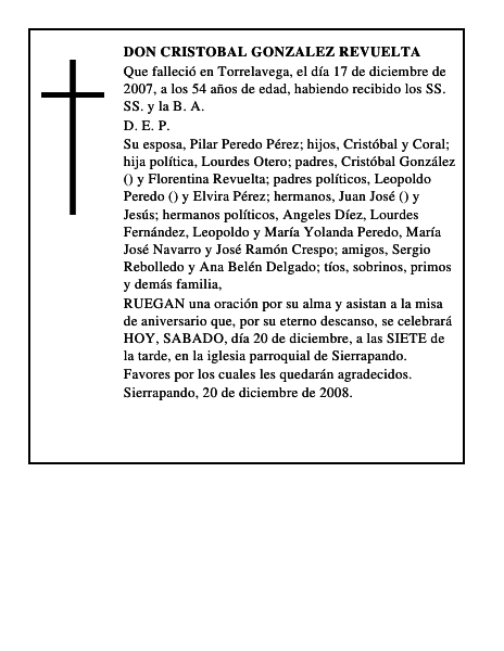 DON CRISTOBAL GONZALEZ REVUELTA