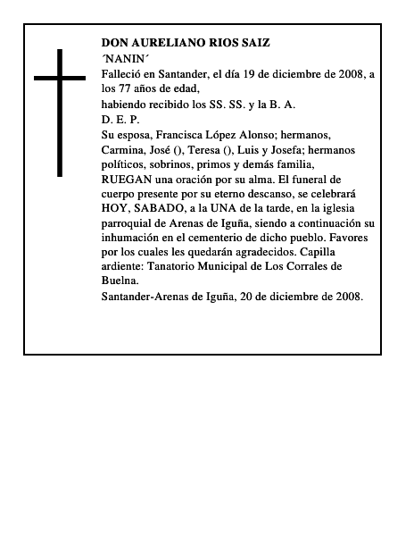 DON AURELIANO RIOS SAIZ