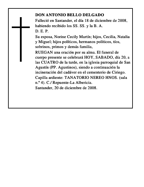 DON ANTONIO BELLO DELGADO