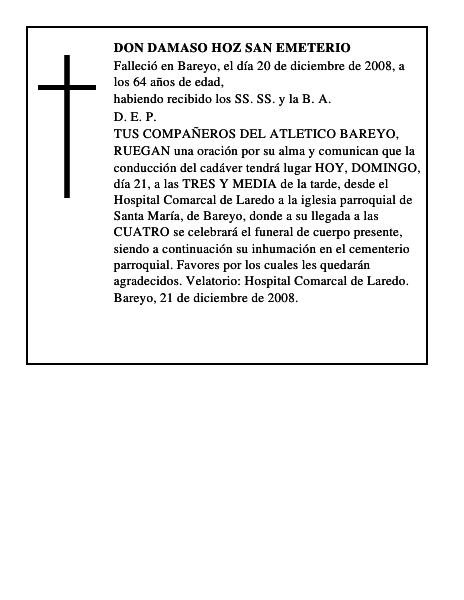 DON DAMASO HOZ SAN EMETERIO