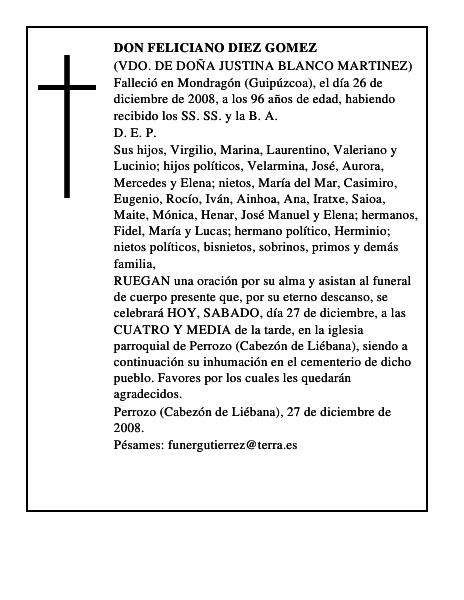 DON FELICIANO DIEZ GOMEZ