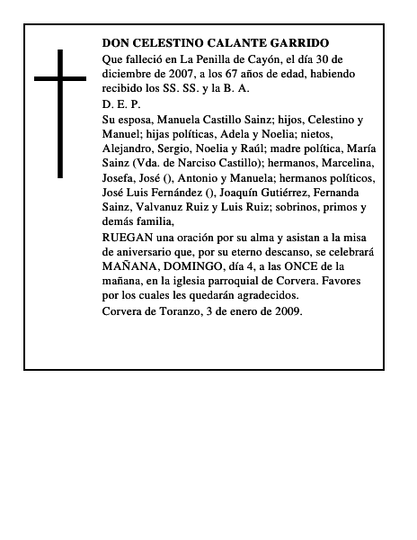 DON CELESTINO CALANTE GARRIDO