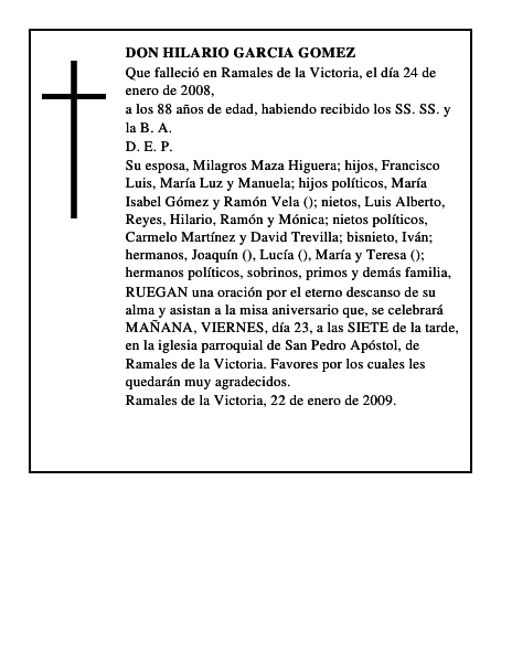 DON HILARIO GARCIA GOMEZ