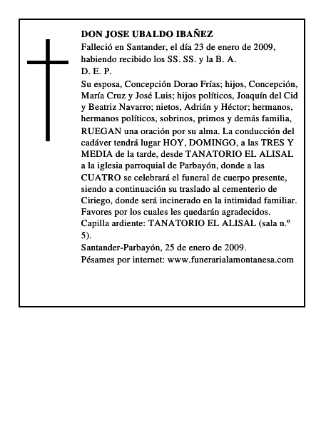 DON JOSE UBALDO IBAÑEZ