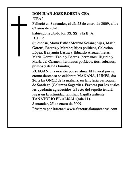 DON JUAN JOSE ROBETA CEA
