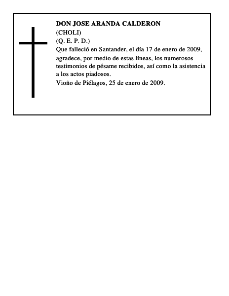 DON JOSE ARANDA CALDERON