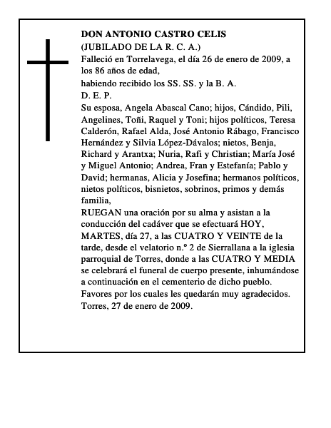 DON ANTONIO CASTRO CELIS