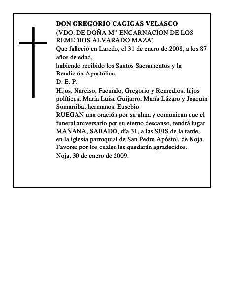 DON GREGORIO CAGIGAS VELASCO