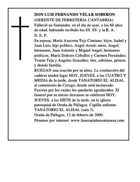 DON LUIS FERNANDO VELAR SOBERON
