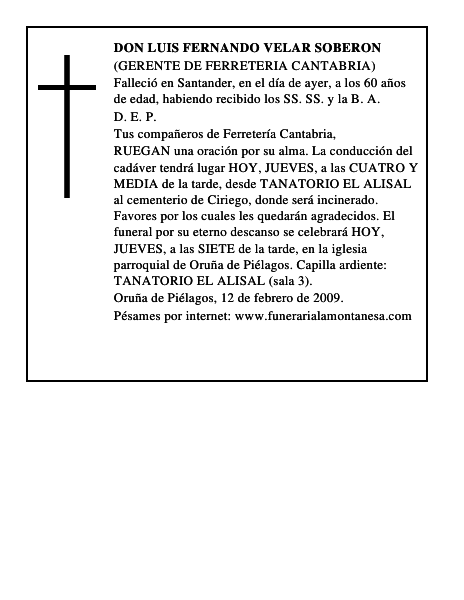 DON LUIS FERNANDO VELAR SOBERON