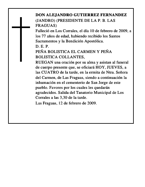 DON ALEJANDRO GUTIERREZ FERNANDEZ