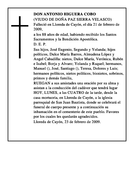 DON ANTONIO HIGUERA COBO