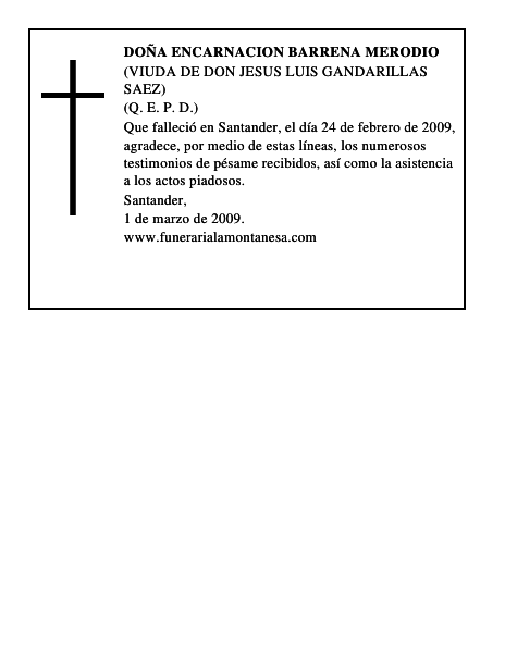 DOÑA ENCARNACION BARRENA MERODIO