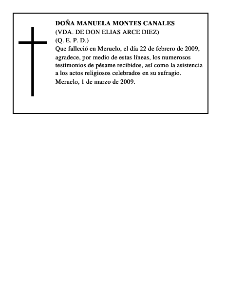 DOÑA MANUELA MONTES CANALES