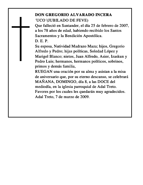 DON GREGORIO ALVARADO INCERA
