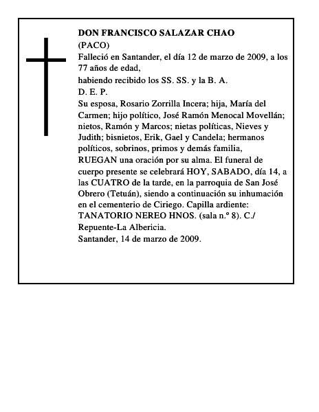 DON FRANCISCO SALAZAR CHAO