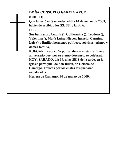 DOÑA CONSUELO GARCIA ARCE