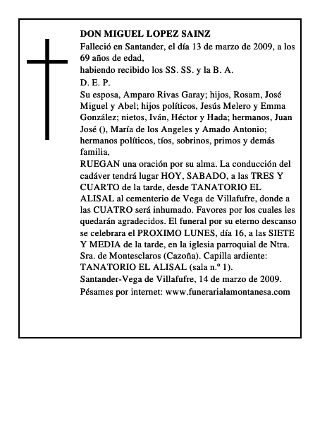 DON MIGUEL LOPEZ SAINZ