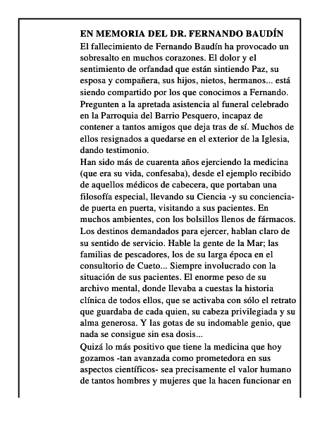 En memoria del Dr. Fernando Baudín