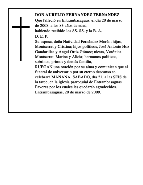 DON AURELIO FERNANDEZ FERNANDEZ
