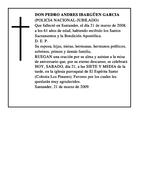 DON PEDRO ANDRES IBARGÜEN GARCIA