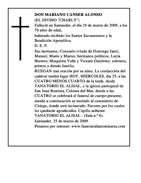 DON MARIANO CANSER ALONSO